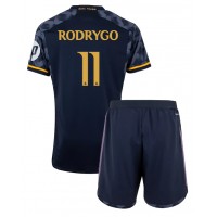 Dětský fotbalový dres Real Madrid Rodrygo Goes #11 2023-24 Venkovní Krátký Rukáv (+ trenýrky)